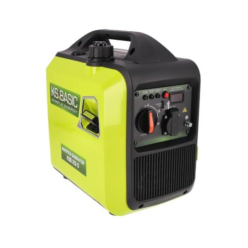 K&S BASIC 20i S Generatore inverter, 2000 W, generatore di emergenza a benzina, 230 V, onda sinusoidale pura, generatore di corrente con modalità Eco, display LED, potenza nominale 1,8 kW, portatile