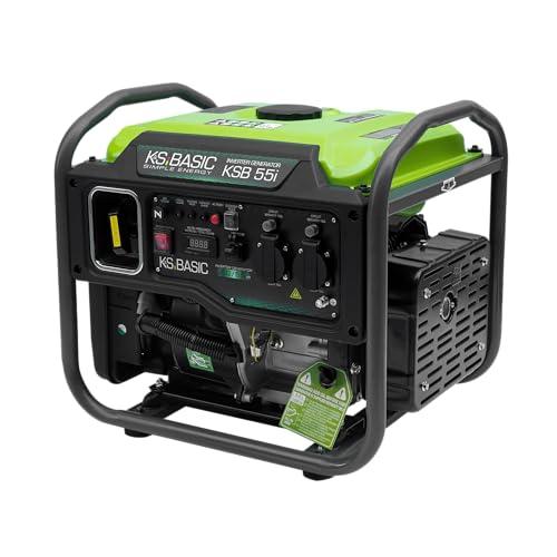 K&S BASIC 55i Generatore inverter 5000W, generatore di corrente | Potenza massima 5500W, onda sinusoidale pura, modalità Eco, generatore portatile per casa e campeggio