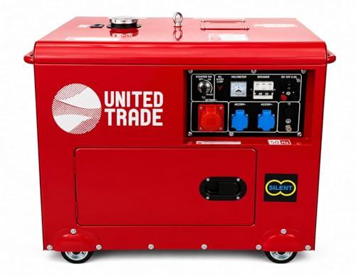 UNITED TRADE Generatore a scoppio/Gruppo elettrogeno/Generatore di Corrente 6kw Diesel silenziato