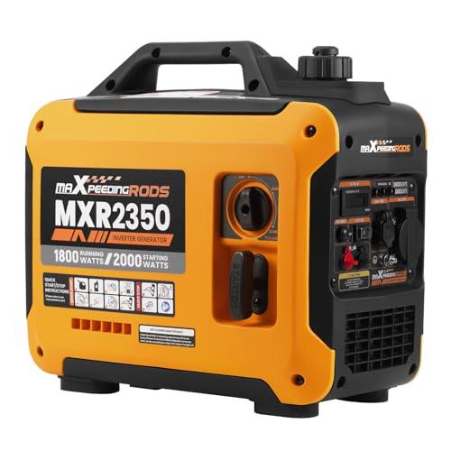 maXpeedingrods Generatore di Corrente Inverter, 2000W, Generatore di Corrente a Benzina, 4 Tempi, con USB e Prese da 230V, Display Gigitale, Compatto e Leggero, per Campeggio, Viaggio RV