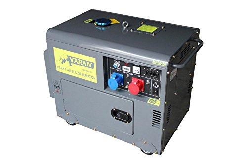 Varan Motors - 92623 Generatore elettrico Diesel silenziato Gruppo elettrogeno 5 kVA & 230 V senza perdita