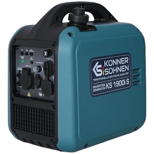 K&S Könner&Söhnen KS 1900i S Generatore Inverter 2,0 kW, generatore di corrente inverter con involucro insonorizzato, gruppo elettrogeno a benzina con avvolgimento in rame, generatore inverter 2 USB